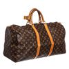Image 3 : Louis Vuitton Monogram Canvas Leather Keepall 50 cm Duffle Bag Luggage