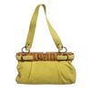 Image 1 : Salvatore Ferragamo Lime Green Leather Wicker Shoulder Bag