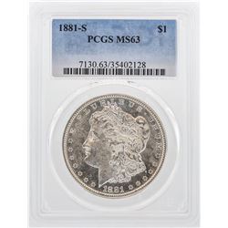 1881-S $1 Morgan Silver Dollar Coin PCGS MS63