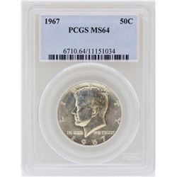 1967 Kennedy Half Dollar Silver Coin PCGS MS64