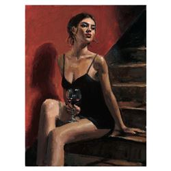 Girl with Red at Stairs (Red Wall) by Perez, Fabian
