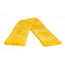 MCM Yellow Cotton Logo Jacquard Scarf