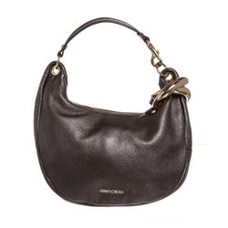 Jimmy Choo Black Leather Solar Hobo Handbag