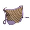 Image 3 : Gucci Beige Metallic Purple Canvas Leather GG Crossbody Bag