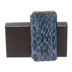 MCM Blue Snakeskin Flap Closure Iphone5 Case