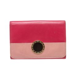 Bvlgari Pink Dual Color Leather Medium Continental Wallet