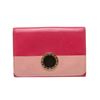 Image 1 : Bvlgari Pink Dual Color Leather Medium Continental Wallet