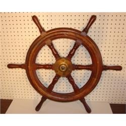 WOODEN SHIP'S WHEEL