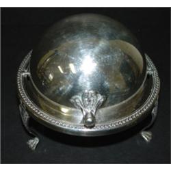 SILVER PLATE COVERED CHEESE DISH