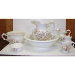 7 PC. FLORAL DEC. WASHBOWL SET