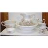 Image 1 : 7 PC. FLORAL DEC. WASHBOWL SET