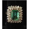 Image 1 : YELLOW GOLD EMERALD & DIAMOND RING