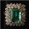 Image 2 : YELLOW GOLD EMERALD & DIAMOND RING