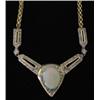 Image 2 : YELLOW GOLD OPAL & DIAMOND NECKLACE