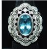 Image 1 : WHITE GOLD AQUAMARINE & DIAMOND RING