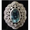 Image 2 : WHITE GOLD AQUAMARINE & DIAMOND RING