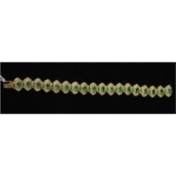 YELLOW GOLD EMERALD & DIAMOND BRACELET