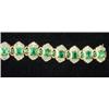 Image 2 : YELLOW GOLD EMERALD & DIAMOND BRACELET