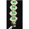 Image 3 : YELLOW GOLD EMERALD & DIAMOND BRACELET