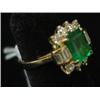 Image 2 : YELLOW GOLD EMERALD & DIAMOND RING