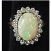 Image 1 : YELLOW GOLD OPAL & DIAMOND RING