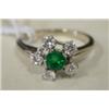Image 2 : WHITE GOLD EMERALD & DIAMOND RING