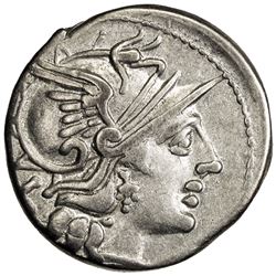 ROMAN REPUBLIC: P. Cornelius Sulla, 151 BC, AR denarius (3.82g), Rome. VF