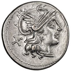 ROMAN REPUBLIC: Safra, 150 BC, AR denarius (3.65g), Rome. VF-EF