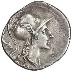 ROMAN REPUBLIC: Anonymous, 115/114 BC, AR denarius (3.93g), Rome. VF