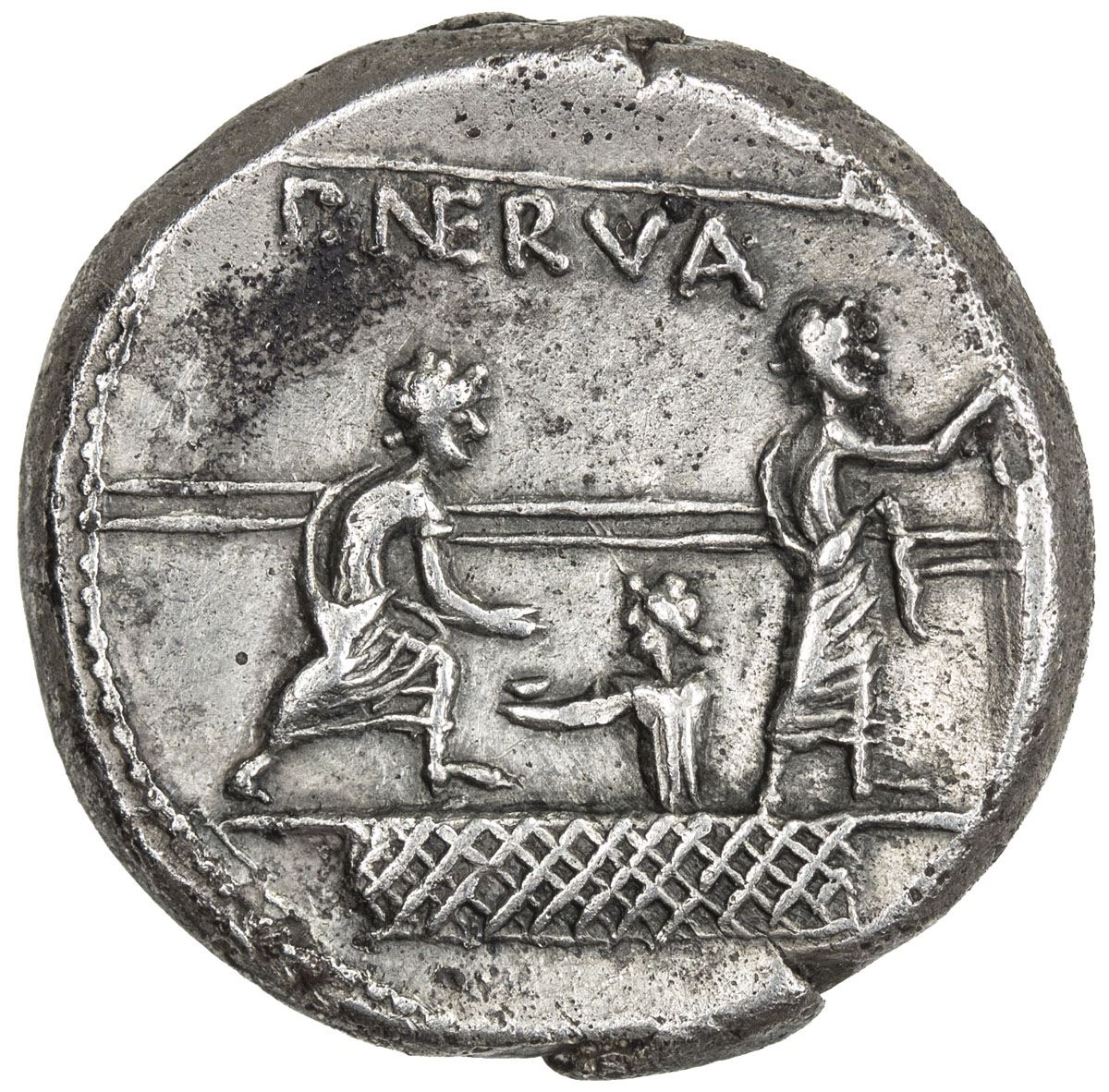 112 Bc ROMAN REPUBLIC: P. Licinius Nerva, 113/112 BC, AR denarius (4.11g ...