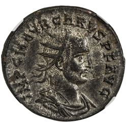 ROMAN EMPIRE: Carus, 282-283 AD, BI antoninianus, Cyzicus. NGC AU