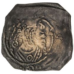 ARAB-SASANIAN: Farrukhzad, ca. 695-699, AE pashiz (0.50g), Ardashir Khurra, ND. VF