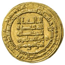 ABBASID: al-Muqtadir, 908-932, AV dinar (4.18g), Madinat al-Salam, AH317. EF-AU