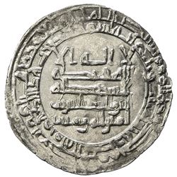 ABBASID: al-Muqtadir, 908-932, AR dirham (2.37g), Mah al-Basra, AH303. VF-EF