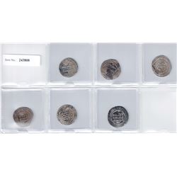 ABBASID: LOT of 6 silver dirhams