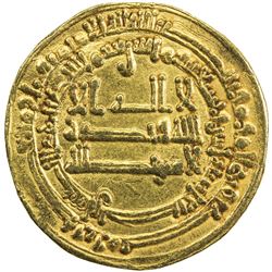 ABBASID OF YEMEN: al-Muktafi, 902-908, AV dinar mutawwaq (2.88g), San'a, AH292. VF