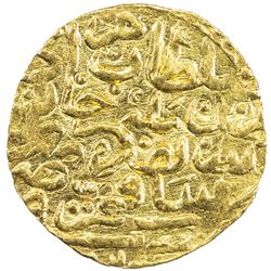 OTTOMAN EMPIRE: Murad III, 1574-1595, AV sultani (3.44g), Saqiz (the island of Chios), AH982. EF