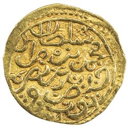 OTTOMAN EMPIRE: Mehmet III, 1595-1603, AV sultani (3.41g), Tunis, AH1003. VF
