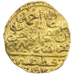 OTTOMAN EMPIRE: Ahmed I, 1603-1617, AV sultani (3.42g), Kostantiniye, AH1012. VF