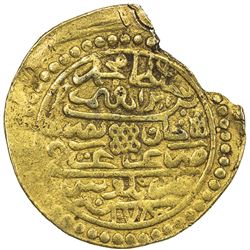 OTTOMAN EMPIRE: Mehmet IV, 1648-1687, AV sultani (3.14g), Tarabulus (Tripoli in Libya), AH1078. VF