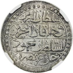 ALGIERS: Mahmud II, 1809-1830, AR budju, Jaza'ir, AH1239. NGC MS65