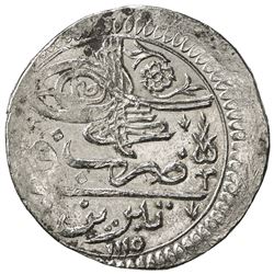 IRAN: Ahmad III, 1703-1730, AR abbasi (5.30g), Tabriz, AH1115. VF