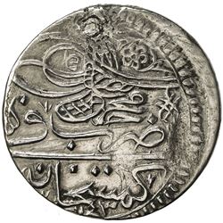 TURKEY: Mahmud I, 1730-1754, AR yirmilik ( 1/2 kurush) (11.88g), Gumushane, AH1143. VF