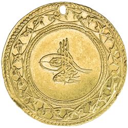 TURKEY: Abdul Hamid I, 1774-1789, AV 1 1/2 altin (findik) (5.10g), Islambul, AH1187 year 3. VF-EF