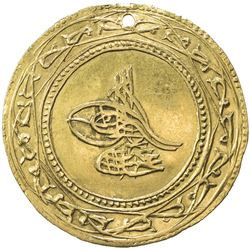 TURKEY: Abdul Hamid I, 1774-1789, AV 1 1/2 altin (findik) (4.43g), Islambul, AH1187 year 13. VF-EF