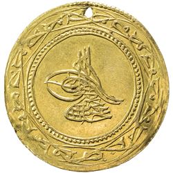 TURKEY: Abdul Hamid I, 1774-1789, AV 1 1/2 altin (findik) (4.20g), Islambul, AH1187 year 13. VF