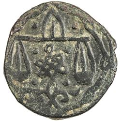 GOLDEN HORDE: Toqtamish, 1376-1395, AE pul (2.26g), Saray, ND. VF