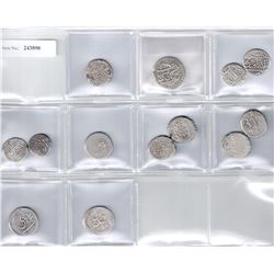 SHAHS OF IRAN: LOT of 13 silver coins