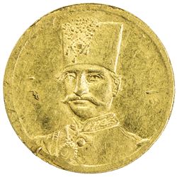 IRAN: Nasir al-Din Shah, 1848-1896, AV 5000 dinars (1.45g), AH1310. UNC