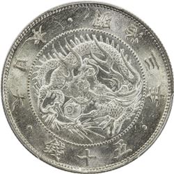 JAPAN: Meiji, 1868-1912, AR 50 sen, year 3 (1870). PCGS MS64